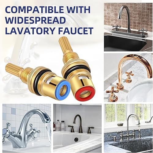 Miniatura 4 de Juego de cartuchos de grifo de válvula de cerámica de latón 1-001 y 1-002  Reemplazo sin plomo para cartuchos generalizados de latón calientefrío,