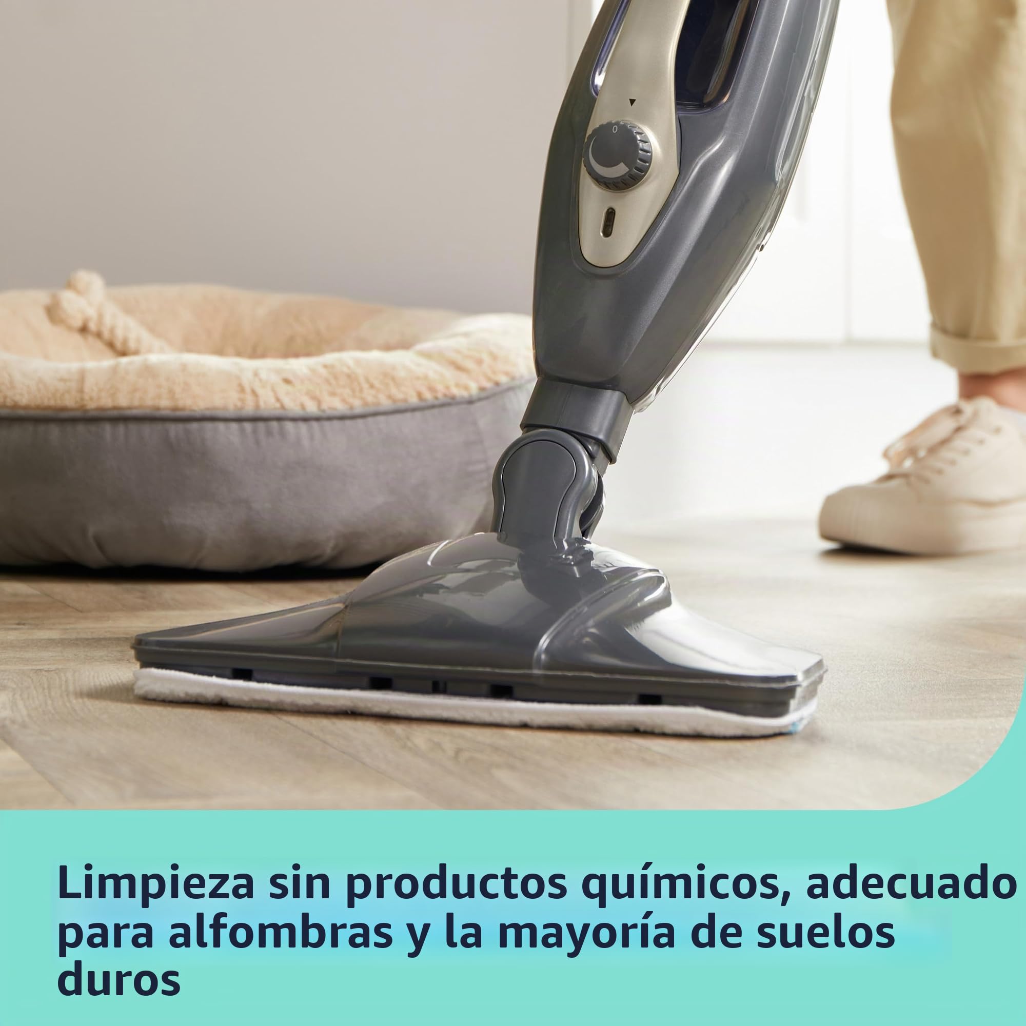 Beldray Titanium 14 en 1 Fregona limpiadora a vapor, Vaporizador de mano multiusos, 350 ml, bisagra flexible, boquillas adicionales y almohadillas de fregona incluidas, 1300 W