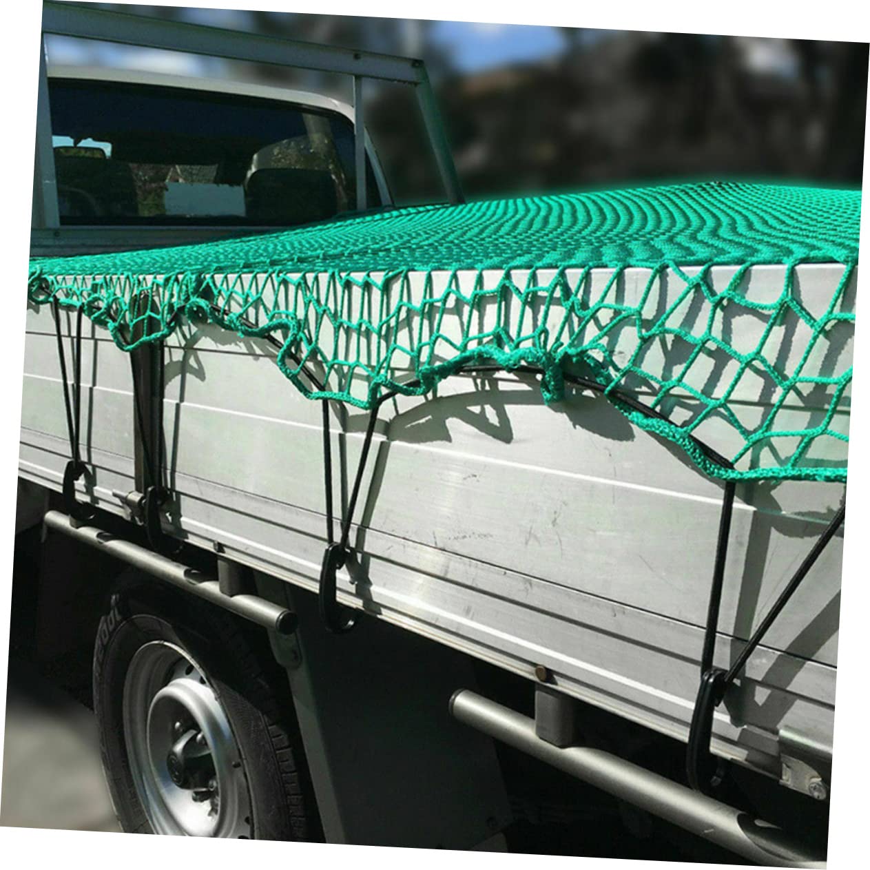 Mikikit Rete Cargo per Camion e Pickup Rete Resistente Nylon con Ganci e Corda Fissaggio per Trasporto Sicuro Carichi e Accessori per