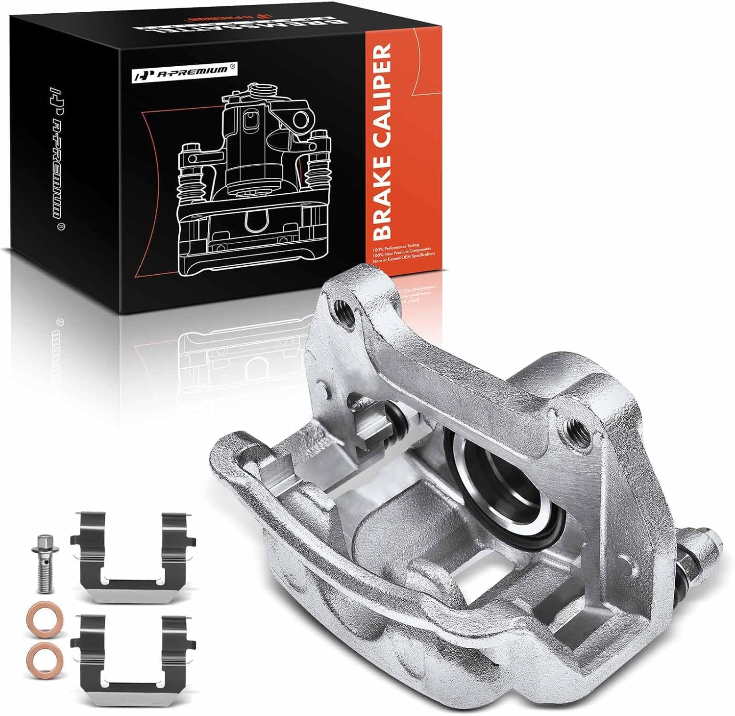 A-Premium Disc Brake Caliper Assembly with Bracket Compatible with Select Buick, Cadillac, Chevy and GMC Models - Allure, Malibu, LaCrosse, Regal, Impala, ELR, Equinox, Terrain, Cascada - Front Driver
