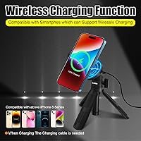 Vista 2 de HA-W08 magnético selfie stick trípode de carga inalámbrica magnético soporte de carga inalámbrica de escritorio Smartphone extensión trípode