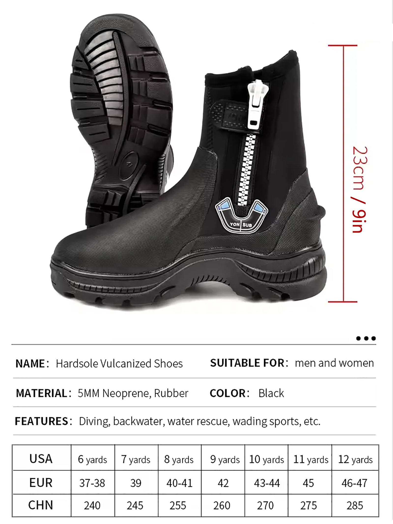 Botas de buceo de neopreno de 5 mm para hombres y mujeres, zapatos de agua de alta calidad con suela gruesa antideslizante, protección para los dedos, calzado duradero para esnórquel, surf, rafting y