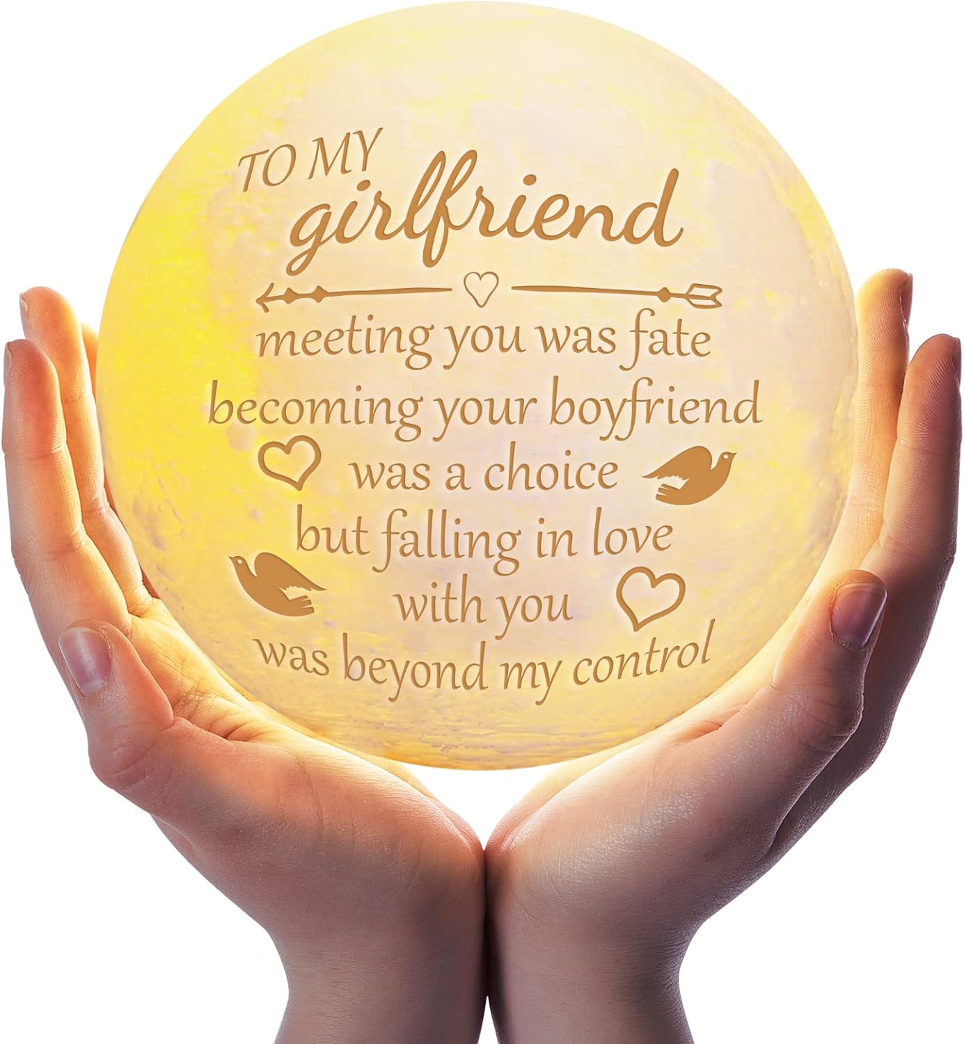 Gifts for Girlfriend, Engraved Moon Lamp Girlfriend Gifts 3D Printing