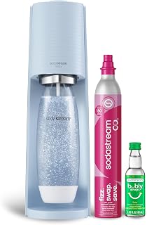 SodaStream Misty Blue Sparkling Water Maker with CO2 DWS Bottle and Bubly Drop