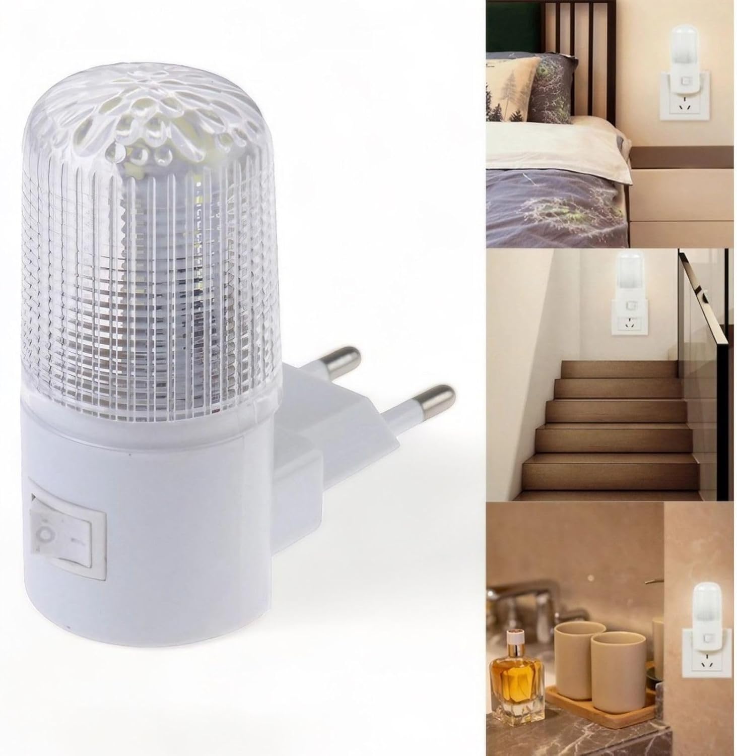 Abajur LED Mini Noturno Bivolt para Quarto Infantil: Luminária de Tomada em Acrílico - Luz Suave e Confortável para Bebês e Crianças - NEXUS MARKET (1)