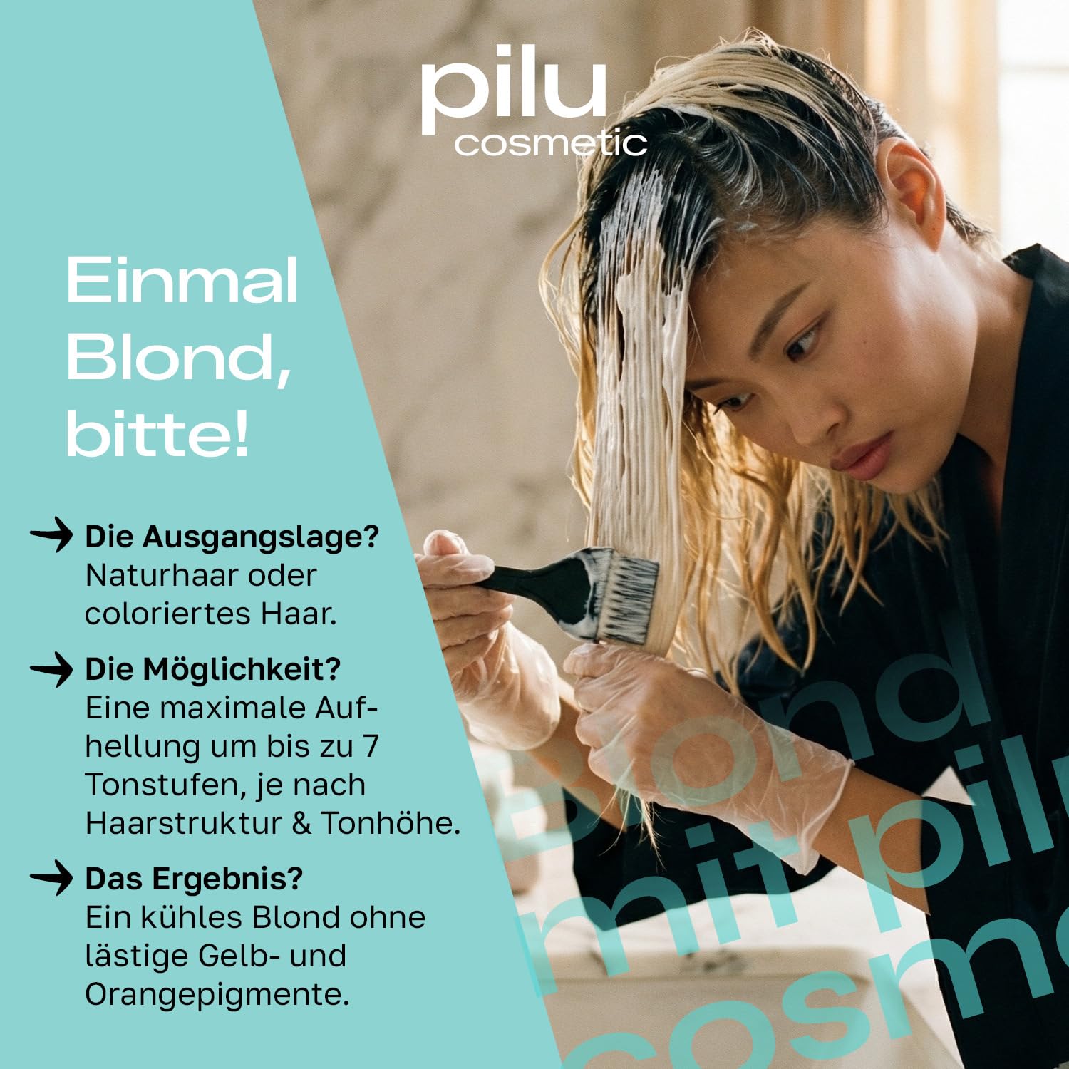 Blondierungspulver 3 x 500 g I Staubfreies, weißes Blondierpulver im Beutel I WARMES Blond I Sanfte Aufhellung um bis zu 7 Nuancen I Hair Bleach mit Anti-Gelbstich I Bleach Powder