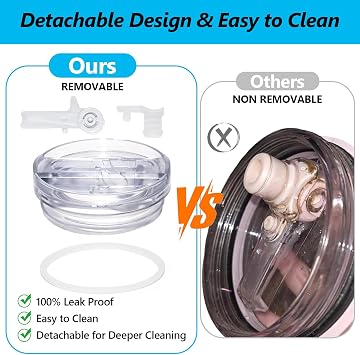 Leak Proof Lid Replacement for Stanley 40 oz, Flip Straw Lid Compatible with Stanley Cup 40oz, Stanley Accessories 40 oz (Withe+White)