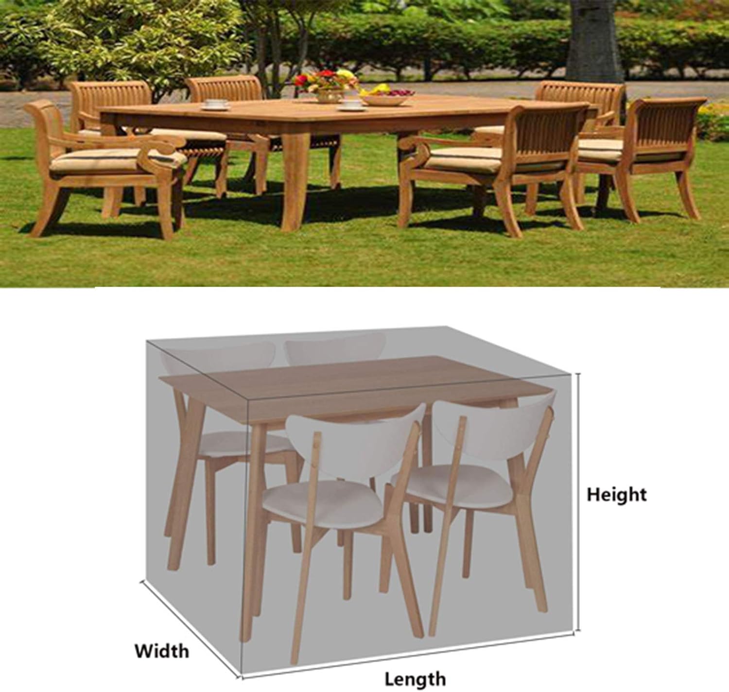 Patio Set Covers Waterproof 52x30x28in, Outdoor Furniture Cover, Garden Furniture Cover Tear Resistant Waterproof Square Cover for Table Garden Furniture Covers 420D Oxford