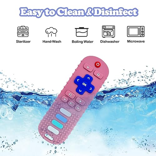 Miniatura 17 de Juguetes de dentición para bebés, juguete de silicona de grado alimenticio con control remoto para bebés de 3, 6, 12, 18 meses, juguetes masticables