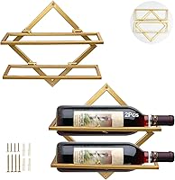 Vista 10 de AUHOKY Soporte de metal para vino montado en la pared, estante de vidrio plegable para colgar vino tinto con 3 soportes para vidrio de vástago