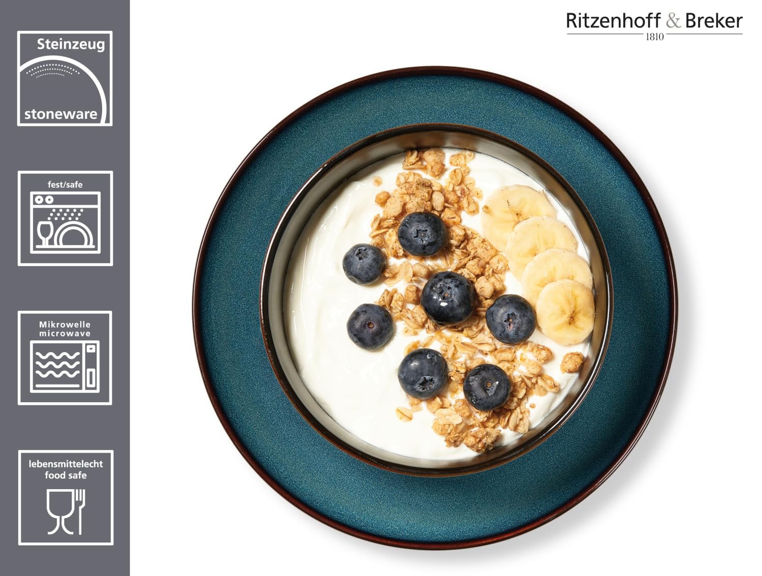 Ritzenhoff & Breker Frühstücksservice Bali | 12-teilig | blau