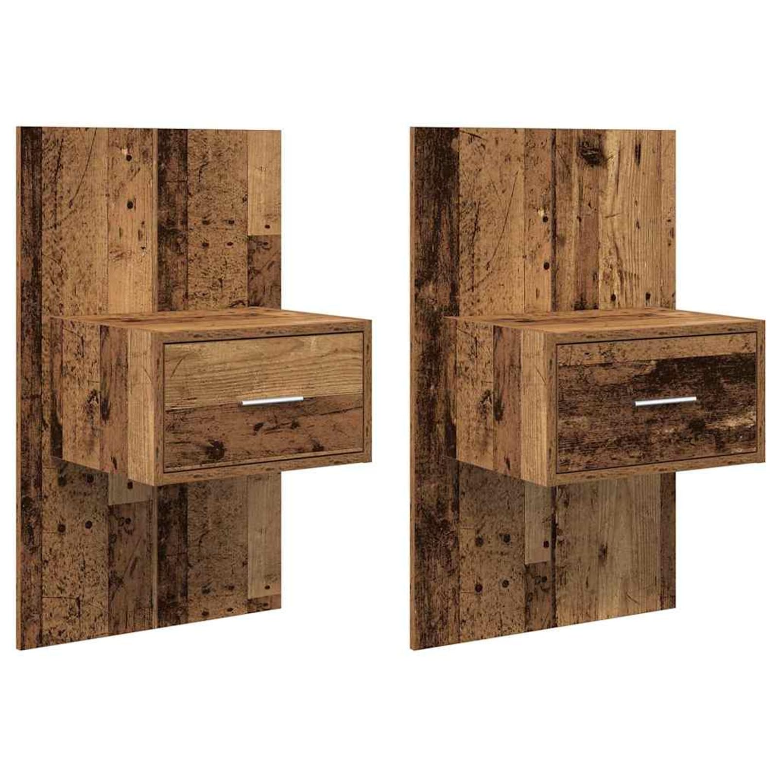 Nachttisch 2 pcs Altholz 50 x 32,5 x 80cm Holzwerkstoff,Einfache Montage & wischreinige Oberfläche,stabil & feuchtigkeitsbeständig – ideal für Schlafzimmer & Moderne Wohnzimmer