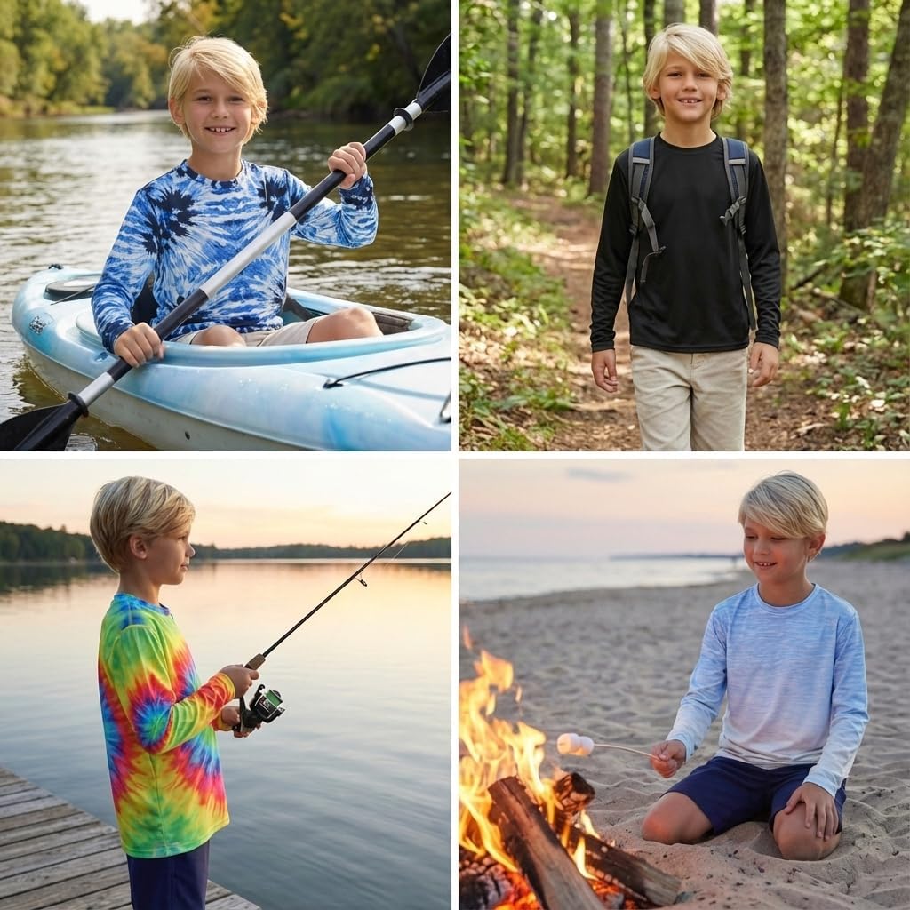 INGEAR Boys’ UPF 50+ Rash Guard Swim Shirt – Quick-Dry Lightweight Sun Protection for Swimming, Surfing & Beach, XS–XL - Image 2