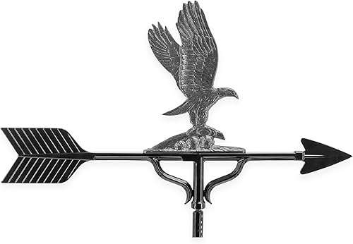 Miniatura 3 de Montague Metal Products Veleta de 32 pulgadas con adorno de águila de hierro sueca