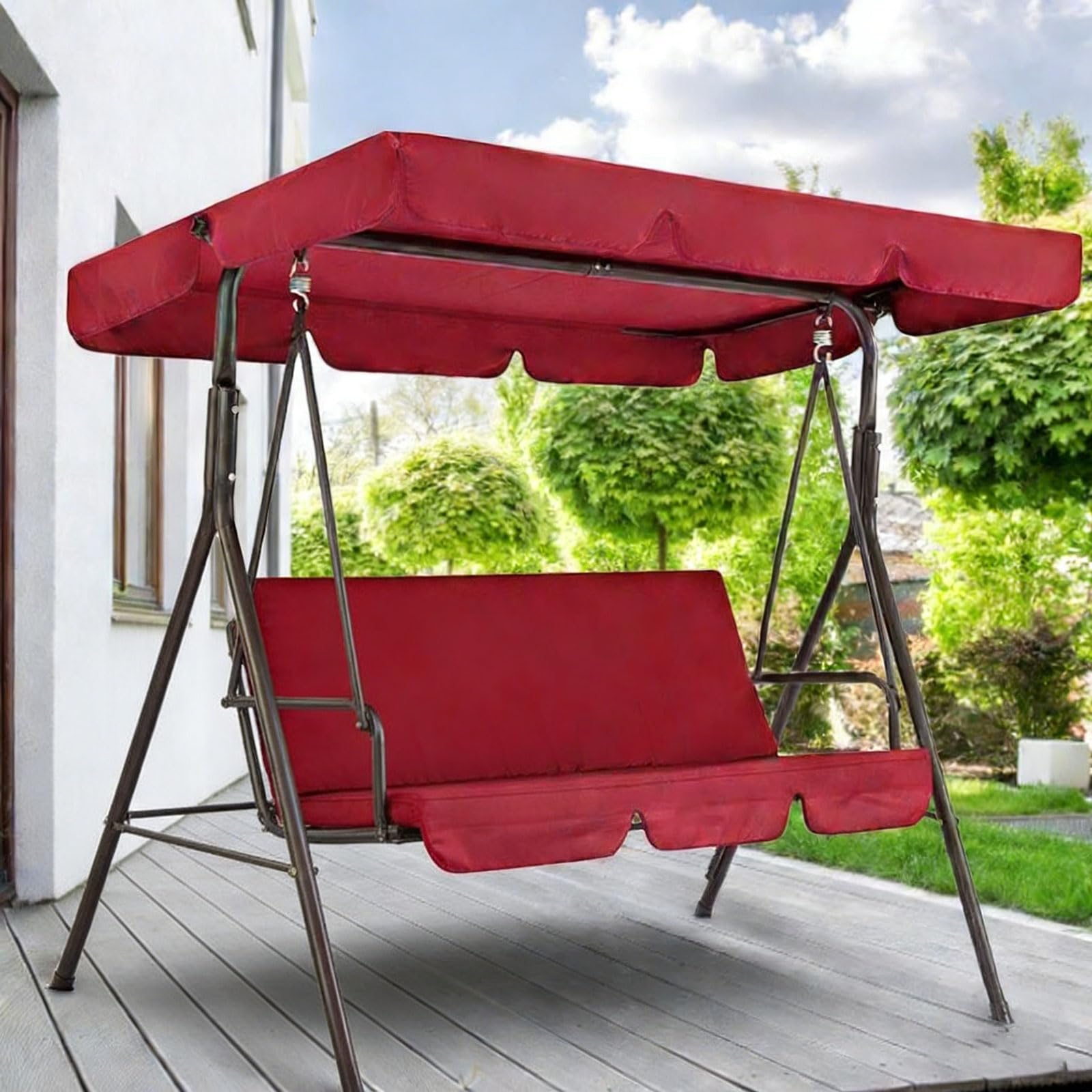 Toit De Rechange pour Balancelle,Toile De Balancelle De Jardin avec Toit,Couverture Auvent pour Jardins Batts,Anti-UV/Pluie,Facile à Installer,pour BalançOire De Jardin
