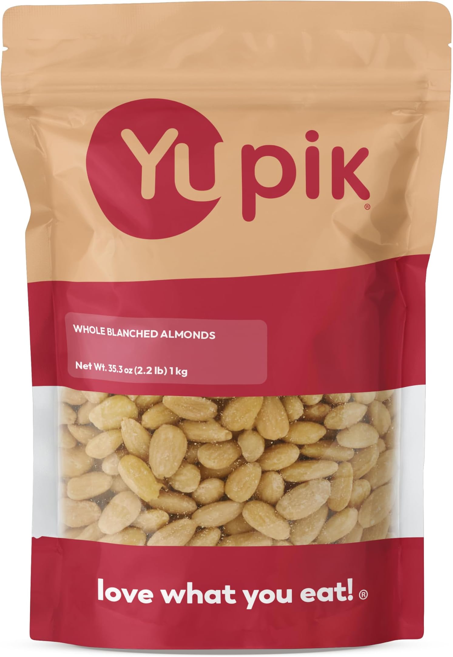 Whole Blanched California Almonds, 2.2 lb, Skinless, Unsalted, Gluten-Free, Kosher, Raw, Good Source Of Protein, Fiber, Iron & Calcium, Low In Carb, Pack of 1