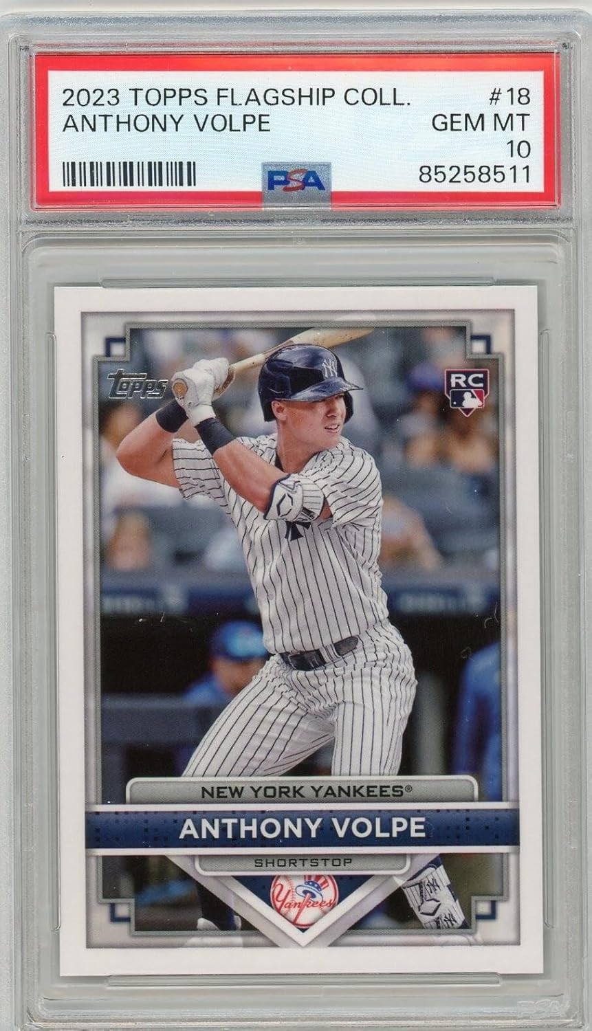 Anthony Volpe 2023 Topps Flagship Collection #18 PSA 10 Rookie Card RC Yankees - Baseball Slabbed Rookie Cards