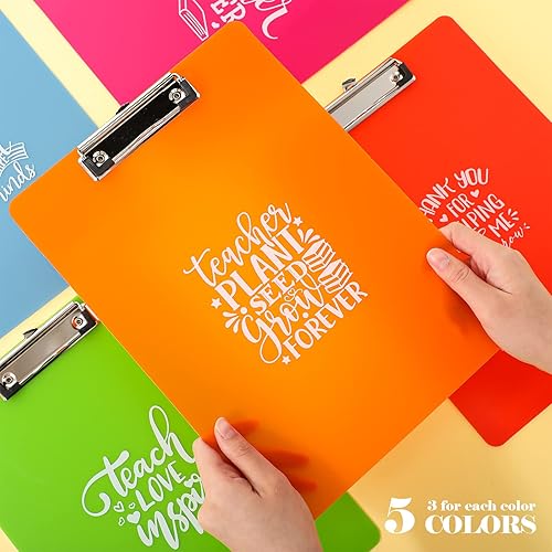 Miniatura 4 de Roowest 15 portapapeles de plástico para profesores, regalo de agradecimiento a granel, color a granel, para la oficina escolar, regalo de