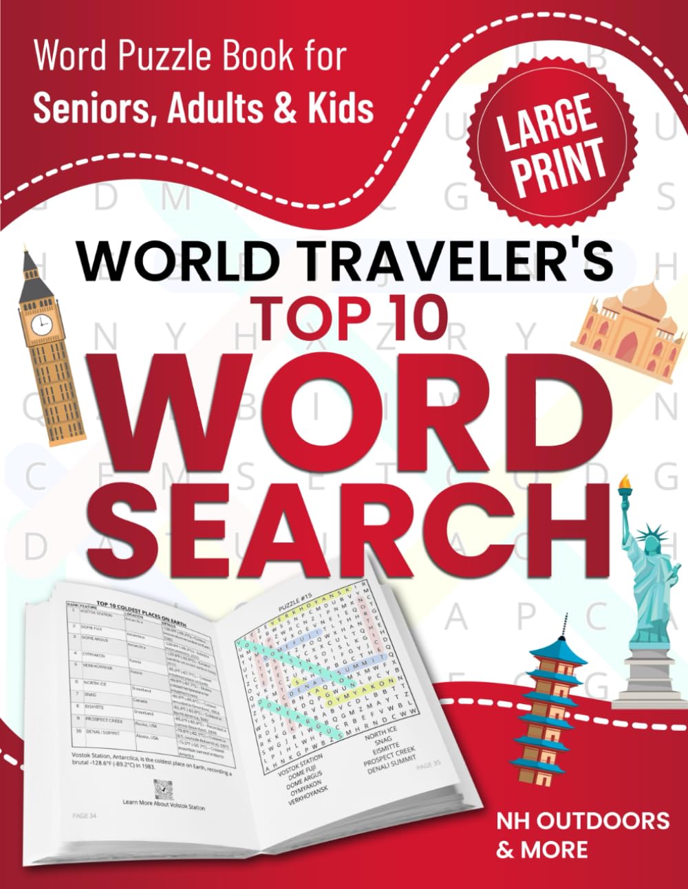 2025 World Traveler's Top 10 Word Search: Large Print Puzzle Book for Cognitive Health