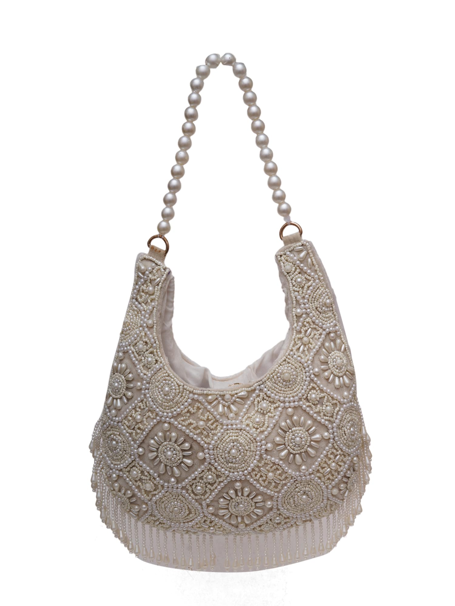 fabbhue Women's White Hand Embroidery Hand Clutch Bag-picture-31