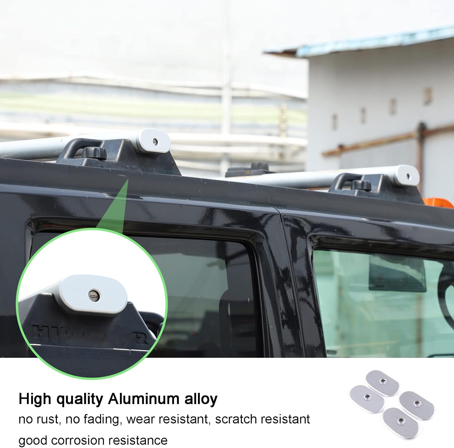 Fit for Hummer H2 2003-2009 Aluminum Alloy Roof Racks Cross Bars Keyhole Cover,Roof Rack Cross Bars Keyed Locks Panel Trim Cover