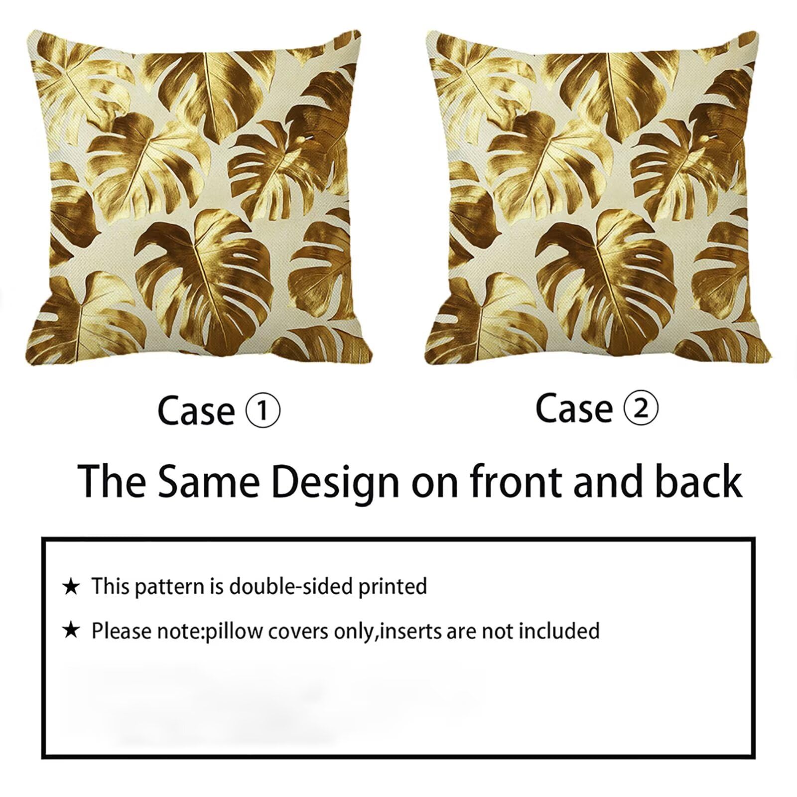 Federe Cuscini Divano 65x65 cm Oro Cuscino Divano Velluto Decorativo Set da 2, con Cerniera Foglia Cuscini da Esterno Impermeabili Federa Cuscino per Divani Camera de Letto Soggiorno Auto dj-758