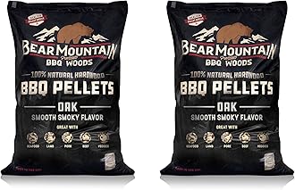 Bear Mountain 2-Pack All Natural Wood Pellets for Smoker, Grill & BBQ, 20 Lbs, Oak - Premium Hardwood Barbecue Pellet Accessories for Indoor and Outdoor Grilling