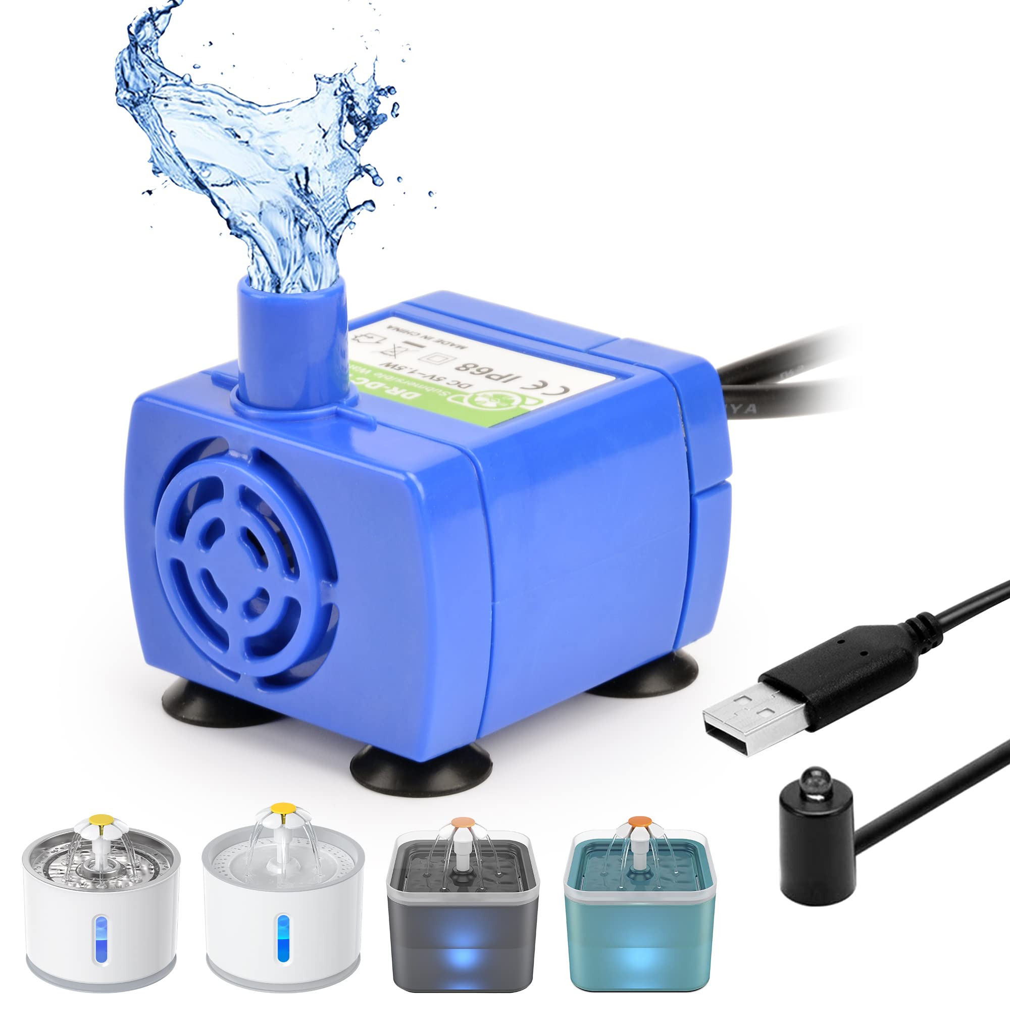 NICREW Ersatzpumpe für Katzentrinkbrunnen, Pet Fountain Ultra Quiet Long Lifespan Wasserpumpe
