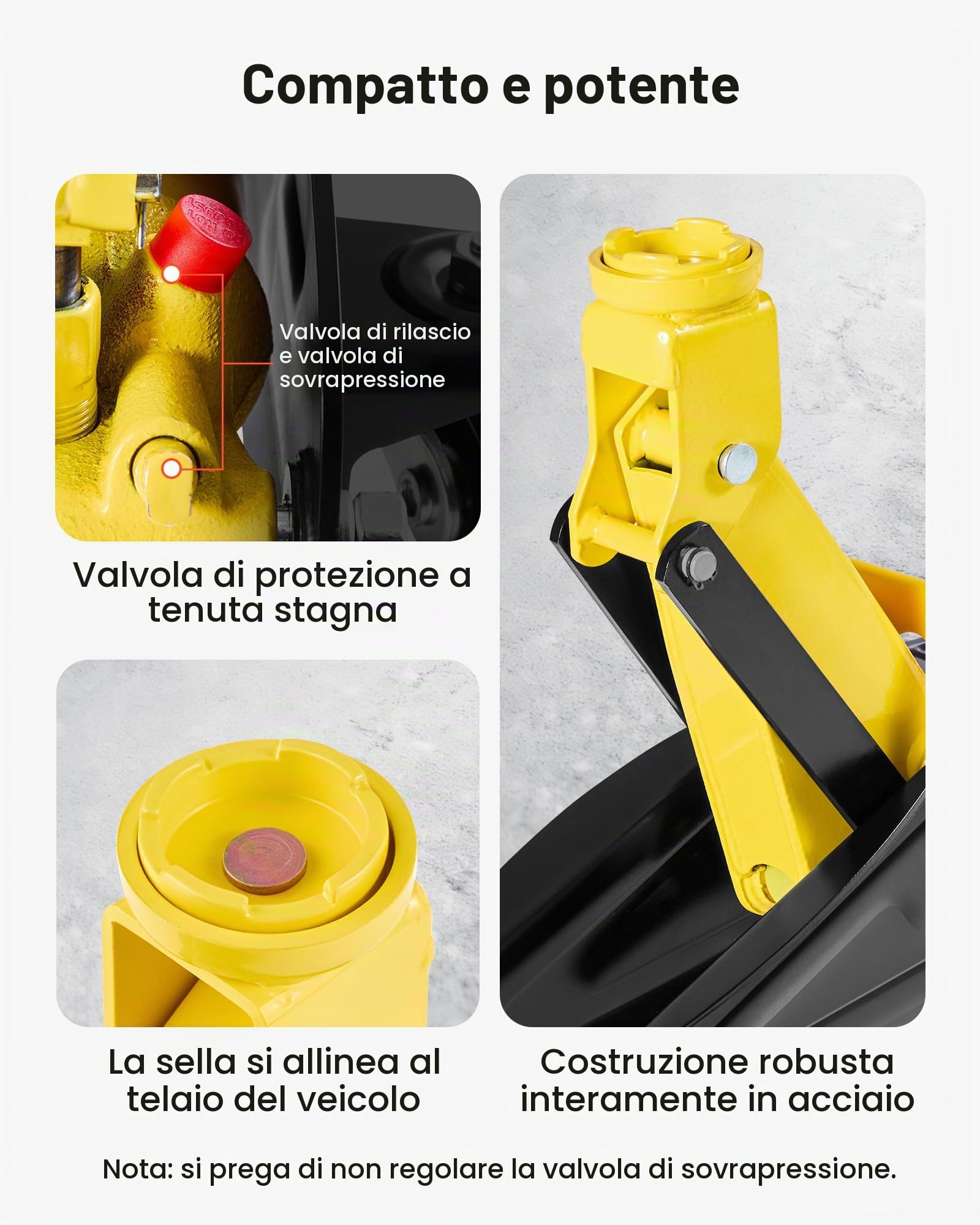 VEVOR Cric da Pavimento a Basso Profilo Capacita di 2 t, Cric da Pavimento da Corsa in Acciaio con Supporti, Pompa a Sollevamento Rapido a Pistone Singolo, per Carrelli per SUV Compatti