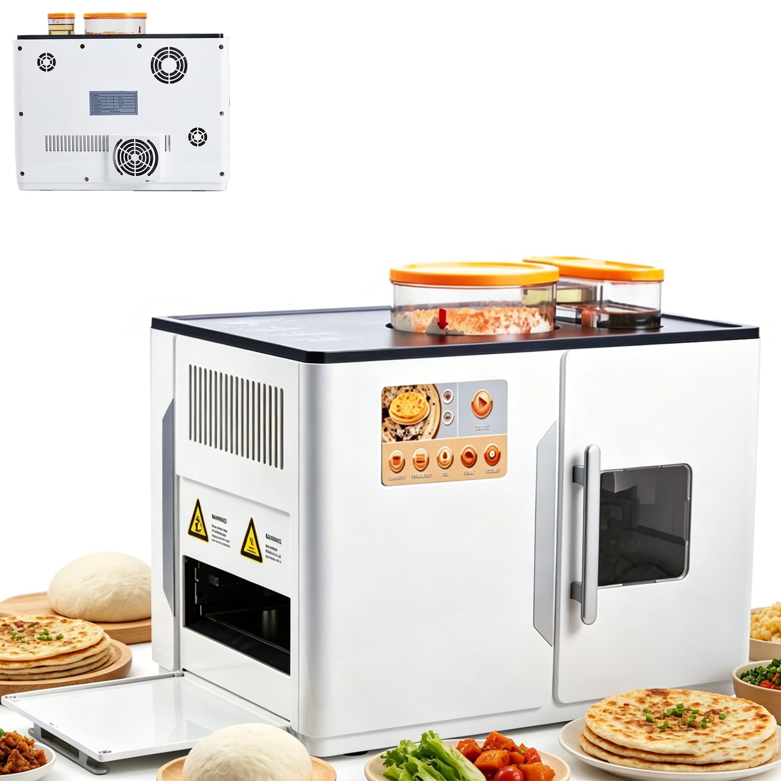 Automatyczny wypiekacz do roti, inteligentne urządzenie do chapati i tortilli z ekranem LED, elektryczny wypiekacz z obsługą jednym dotknięciem, łatwy w obsłudze, z możliwością personalizacji