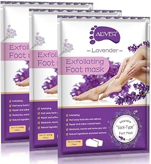 3 Pack Foot Peel Mask, Baby foot Mask Remove Dead and Dry Skin Callus & Get Smooth Baby Feet Moisturizing Foot Mask Peel Exfoliating Foot Treatment for Men and Women（Lavender）