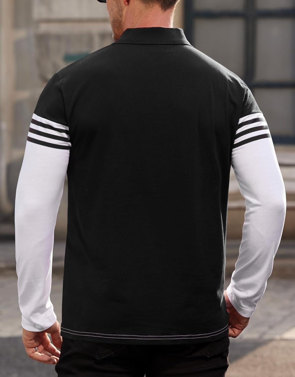 Men Casual Striped Polo Classic Long Sleeve Regular Fit Shirts (S-2XL) - Image 7