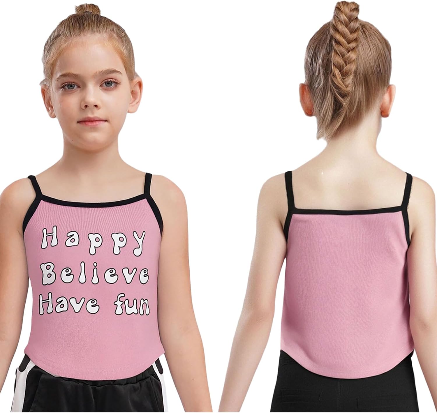 YiZYiF Girls Slim Fit Undershirts Sleeveless Cami Dance Tank Tops Soft Shirts Spaghetti Strap Vest