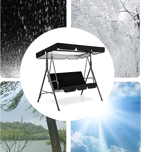 Miniatura 4 de Juego de cubierta superior impermeable para patio, cubierta superior de repuesto + funda de cojín para columpio para patio, columpio, jardín,