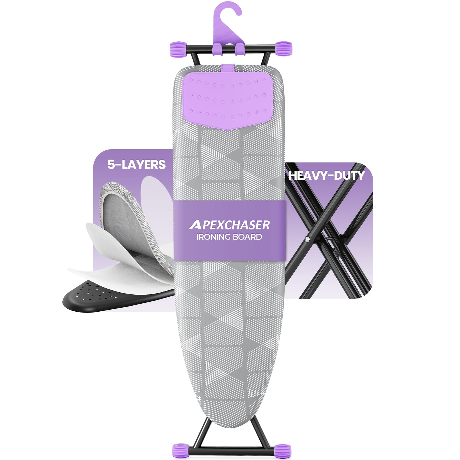 Photo 1 of APEXCHASER Foldable 7-Level Heigh Adjustable Ironing Board with Iron Rest
