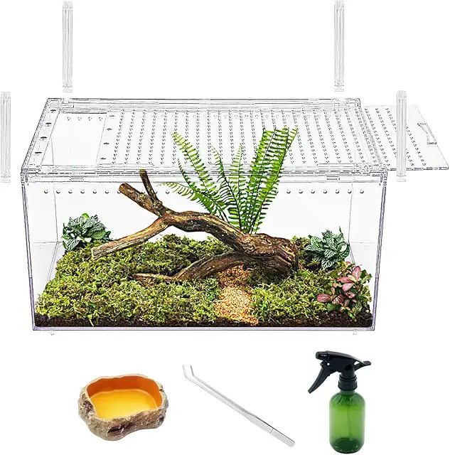 Terrario para ranas apilable con cierre magnético - 40x25x20 cm