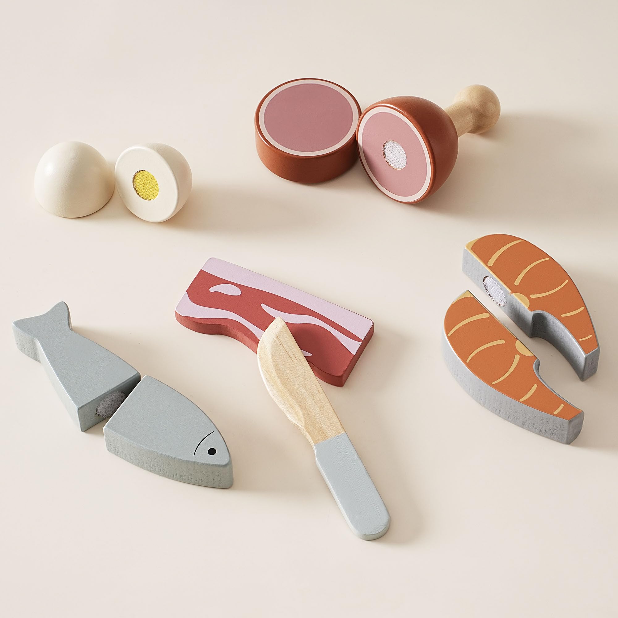 ROBOTIME Montessori - set di taglio in legno per bambini, accessori in legno per giardino e cucina