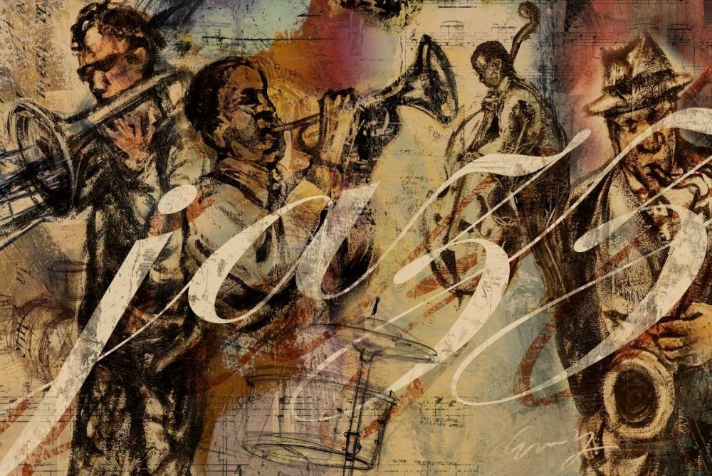 Impression d'art sur toile jazz Yang Eric grand cadre de 148x98cm - 4