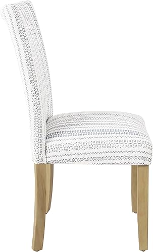 Miniatura 5 de HomePop Parsons - Silla de comedor clásica, franja de granja azul (juego de 2) Rayas azules de granja,Raya gris paloma (juego de 2),Gris ceniza