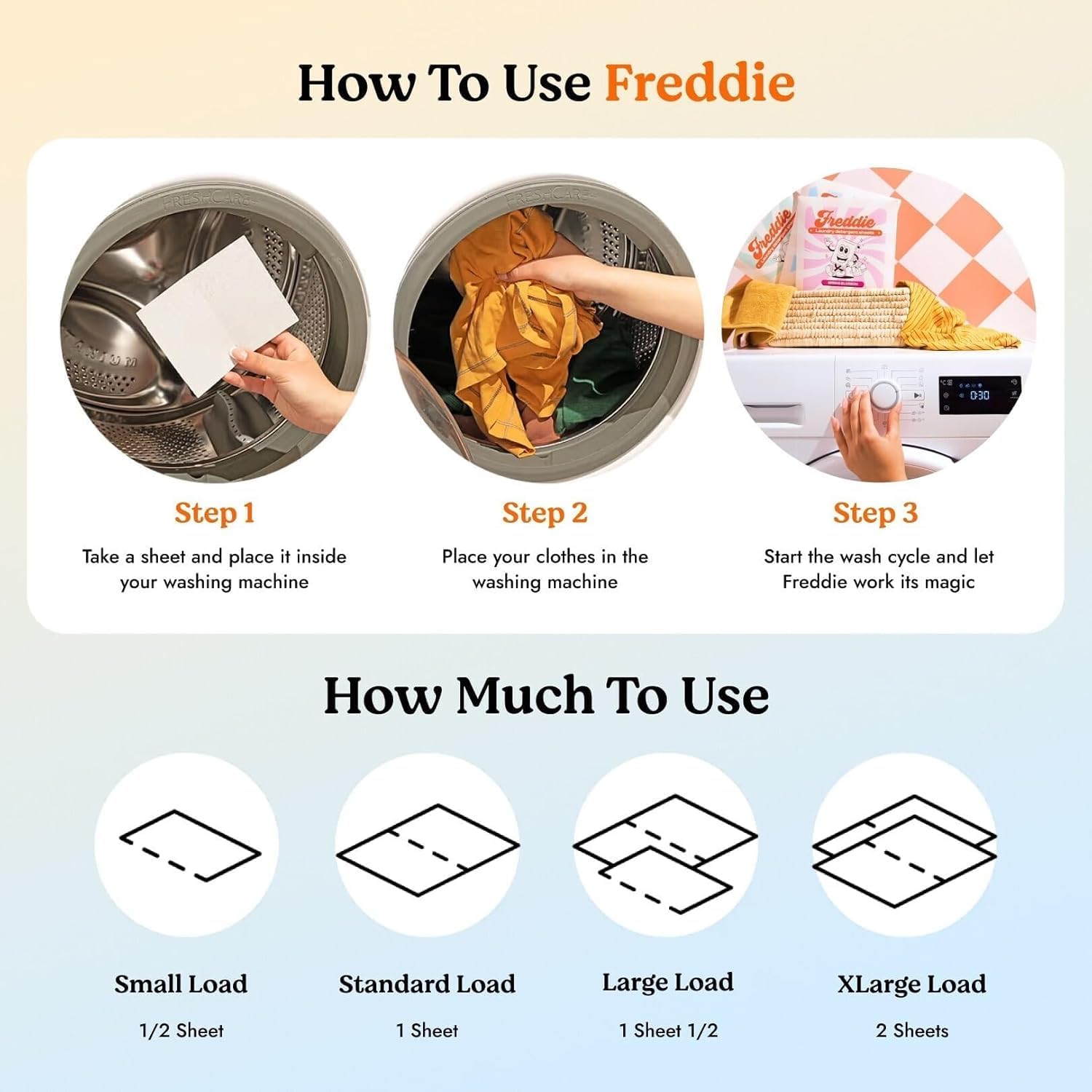 Freddie Laundry Detergent Sheets - Recyclable Packaging - No Mess Strips (Value Box (180 Loads), Spring Blossom)