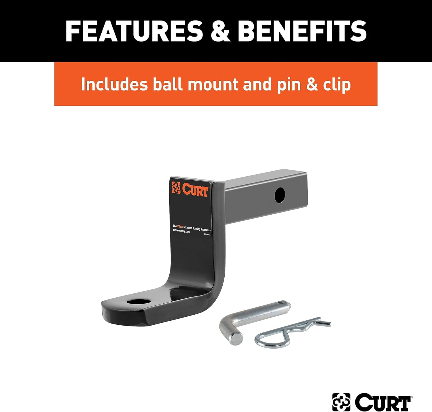 CURT Manufacturing 117013 Class 1 Trailer Hitch with Old-Style Ball Mount, Pin and Clip