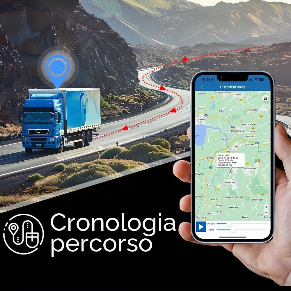 GPS Tracker per Auto,10000mAh Localizzatore GPS con Forte Magnete con APP Senza Abbonamento Posizionamento in Tempo Reale Dispositivo Antifurto per Veicolo Auto Moto Camion Tracker TK915