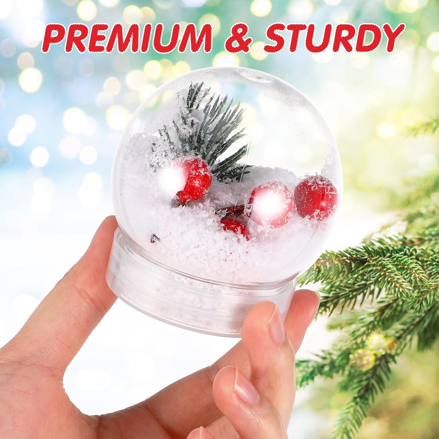 20pcs DIY Snow Globe Water Globe 2.4 Inch Clear Plastic Fillable with Screw Off Cookies Candy Jar for DIY Crafts and Customization Home Decoration - Image 4