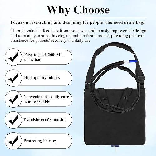 Miniatura 4 de Soporte para bolsa de catéter, soporte para bolsa de drenaje de orina con cubierta de tubo de catéter y correa ajustable, fundas de gran capacidad