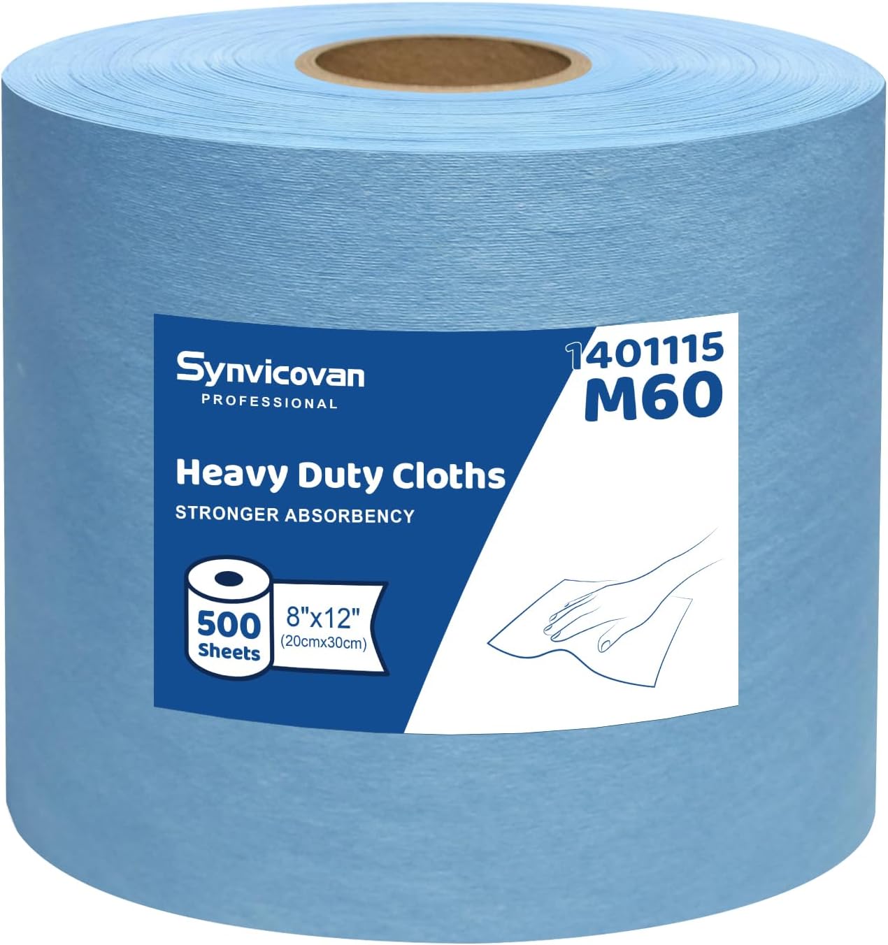 Heavy Duty Cloths, Extra Absorbent Towels Jumbo Roll,Blue | 12"x 8" Each Sheet,500 Sheets,Industrial Wipes,Multi-purpose Cleaning Wipes