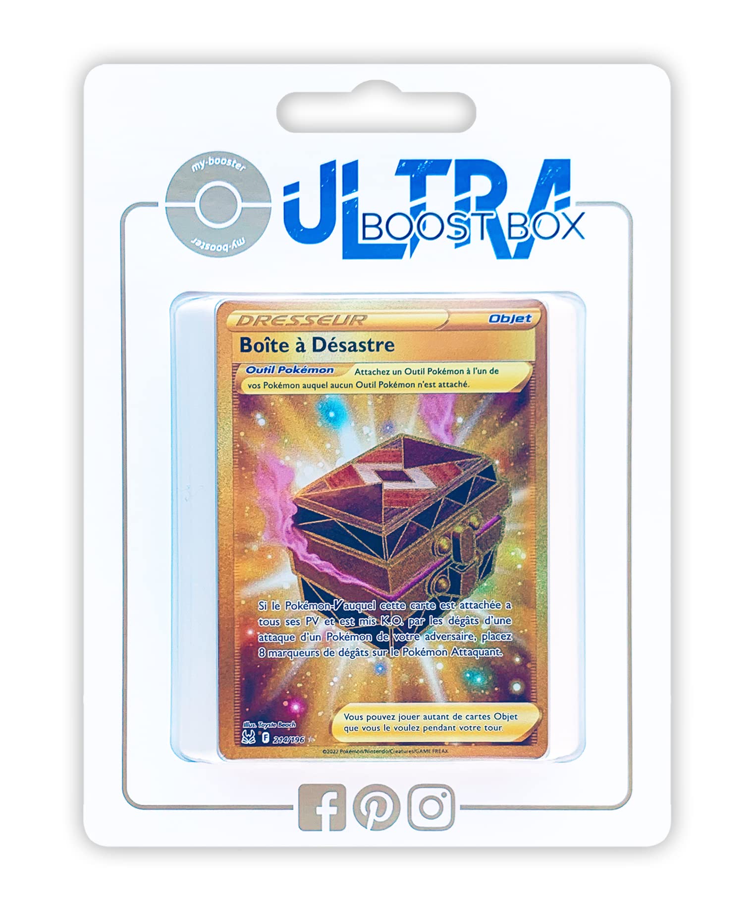 Boite à Désastre (Box of Disaster) 214/196 Shiny Gold Trainer - ULtraboost X Epée et Bouclier 11 Origine Perdue