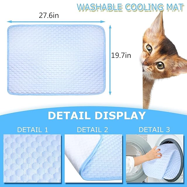 Foto 4 de 7 de Esterilla De Refrigeración para Perros, Lavable, De Seda De Hielo, Plegable, Cama para Perros