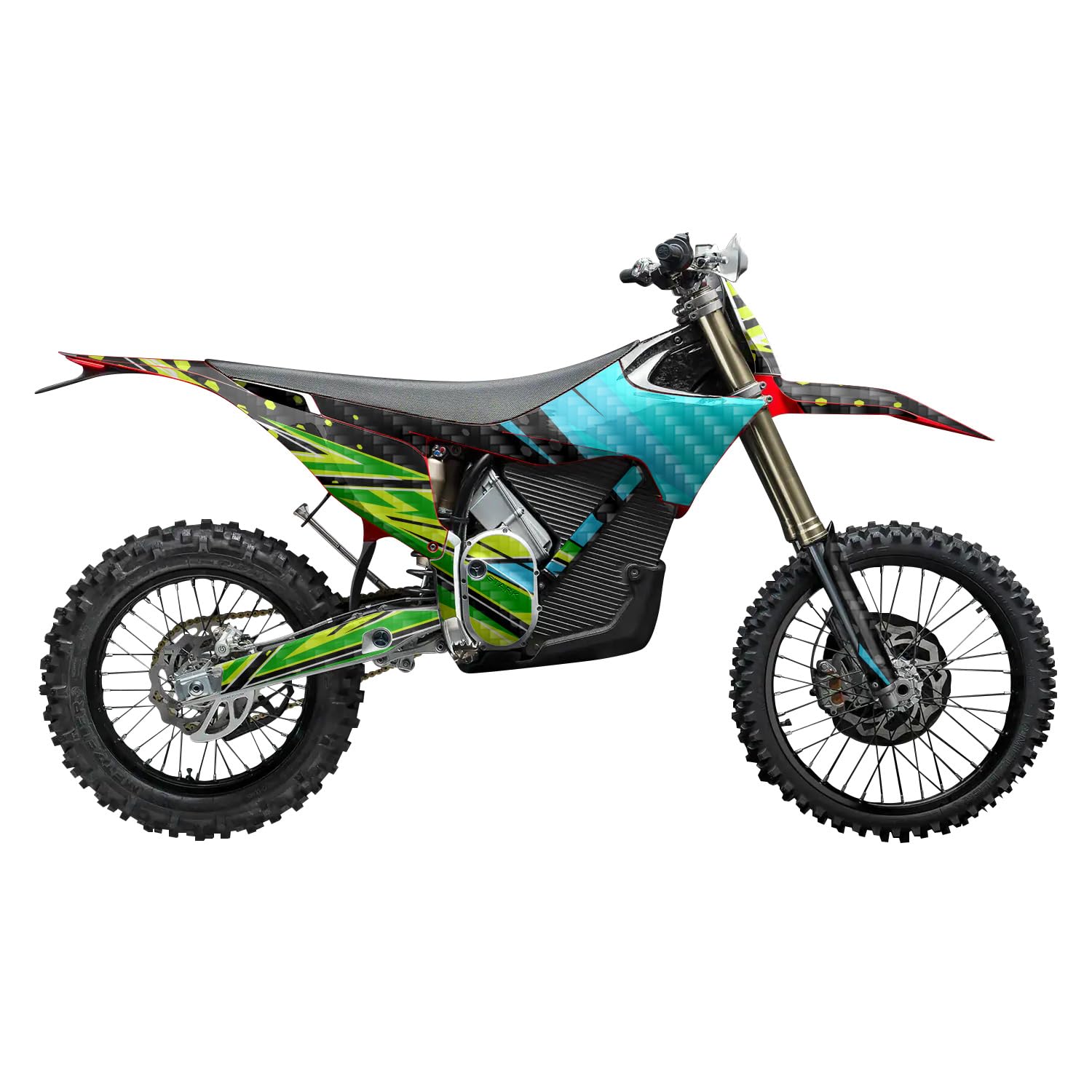 Carbon Fiber Stark Varg MX 2023-2025 Graphics Kit Wrap - Glitch Half Tone - Varg MX Skin - Premium 3M Vinyl Protective Wrap Decal Cover - Easy to Apply | Crafted in The USA by MightySkins