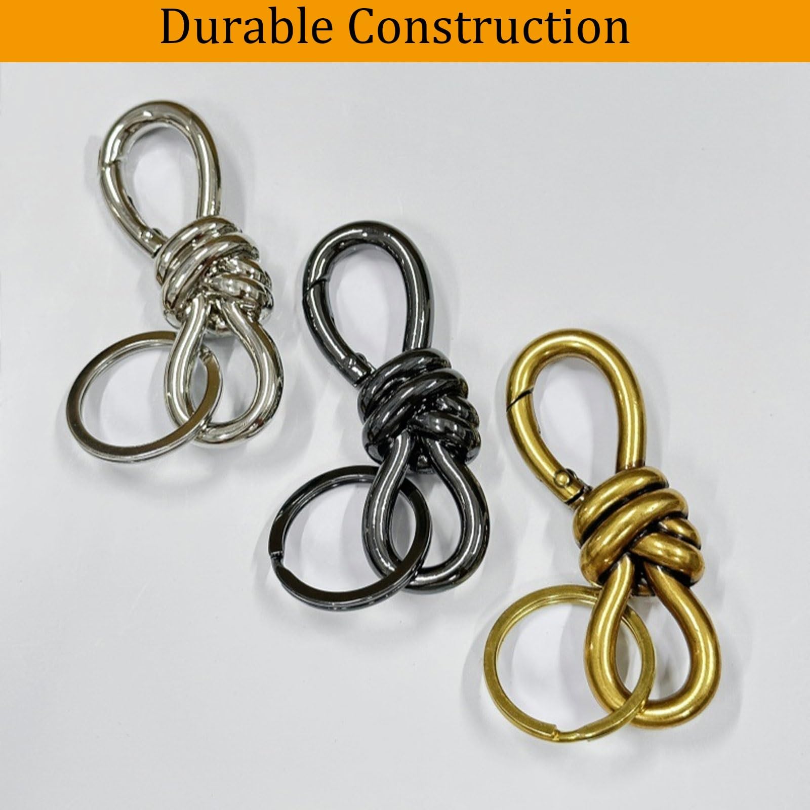 Gold Knot Carabiner, Heavy Duty Snap Hook Key Fob, Hardware