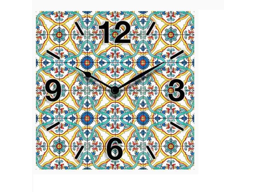 Horloge murale en bois nature déesse verte décoration cuisine salon design gdm 21022V